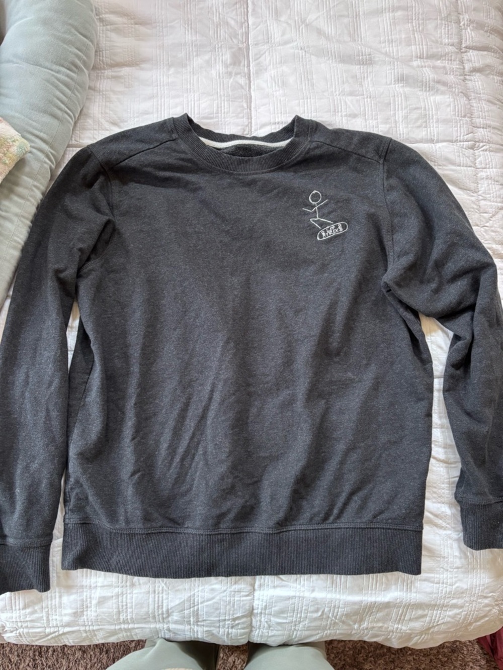 Men's Charcoal Crewneck Sweatshirt with Subtle Logo